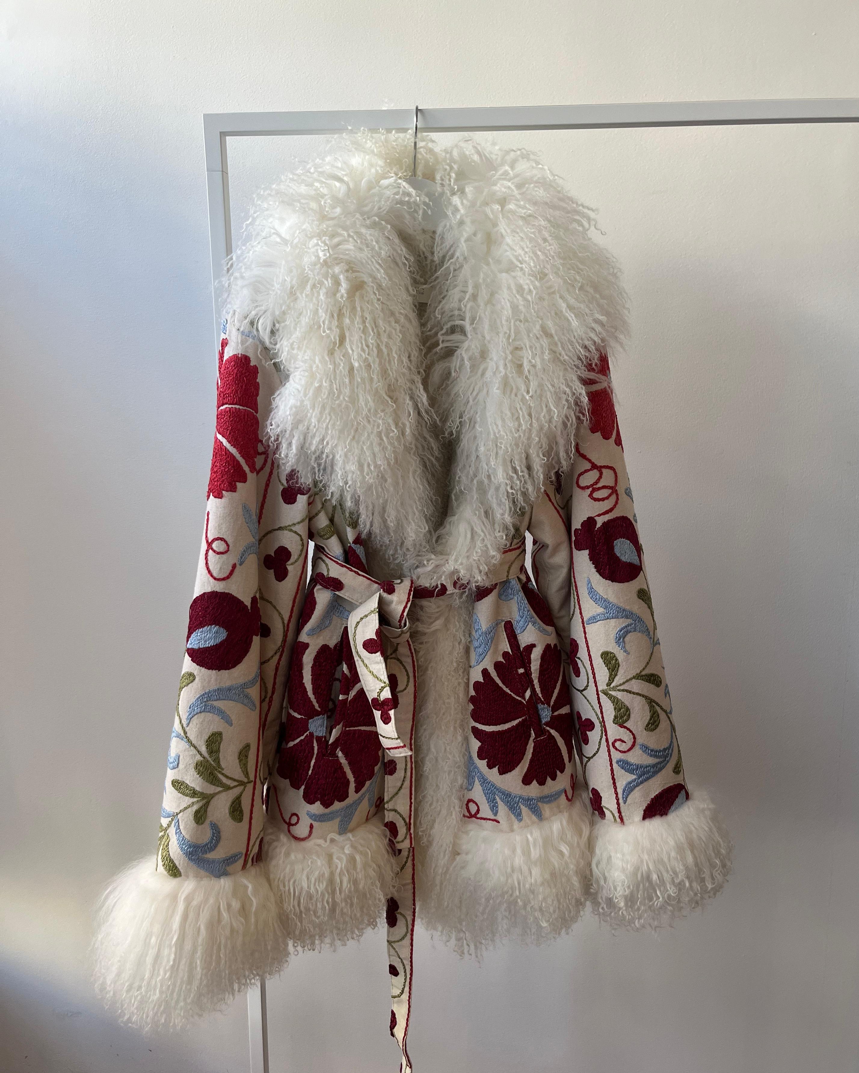 Suzani jacket red pattern
