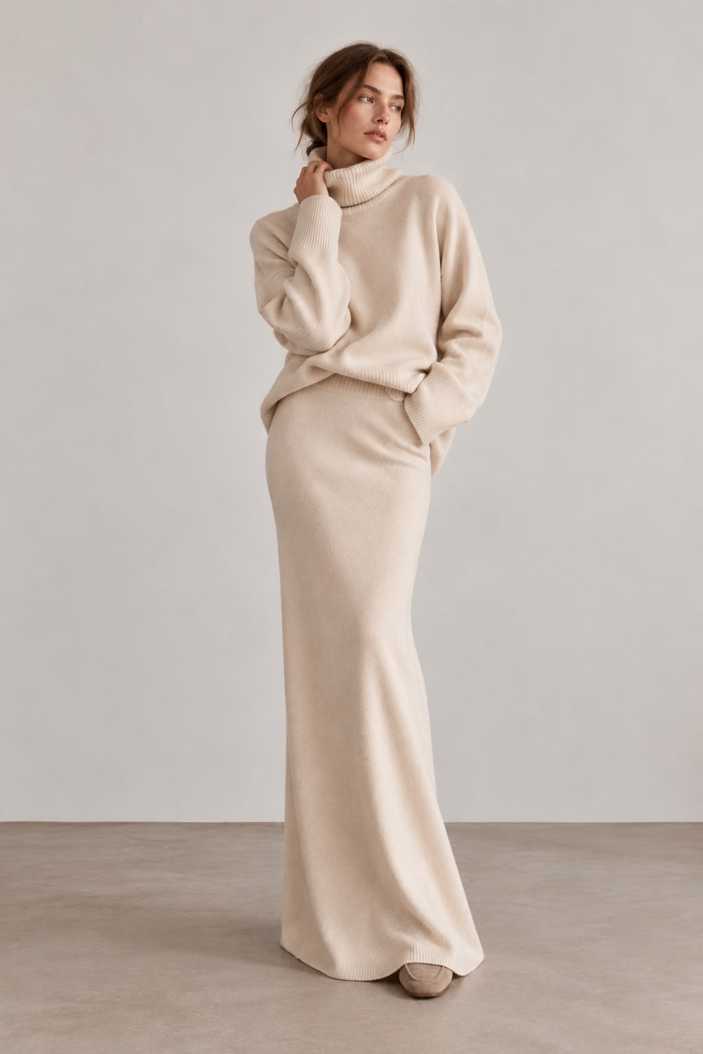 Camilla wool crêpe skirt