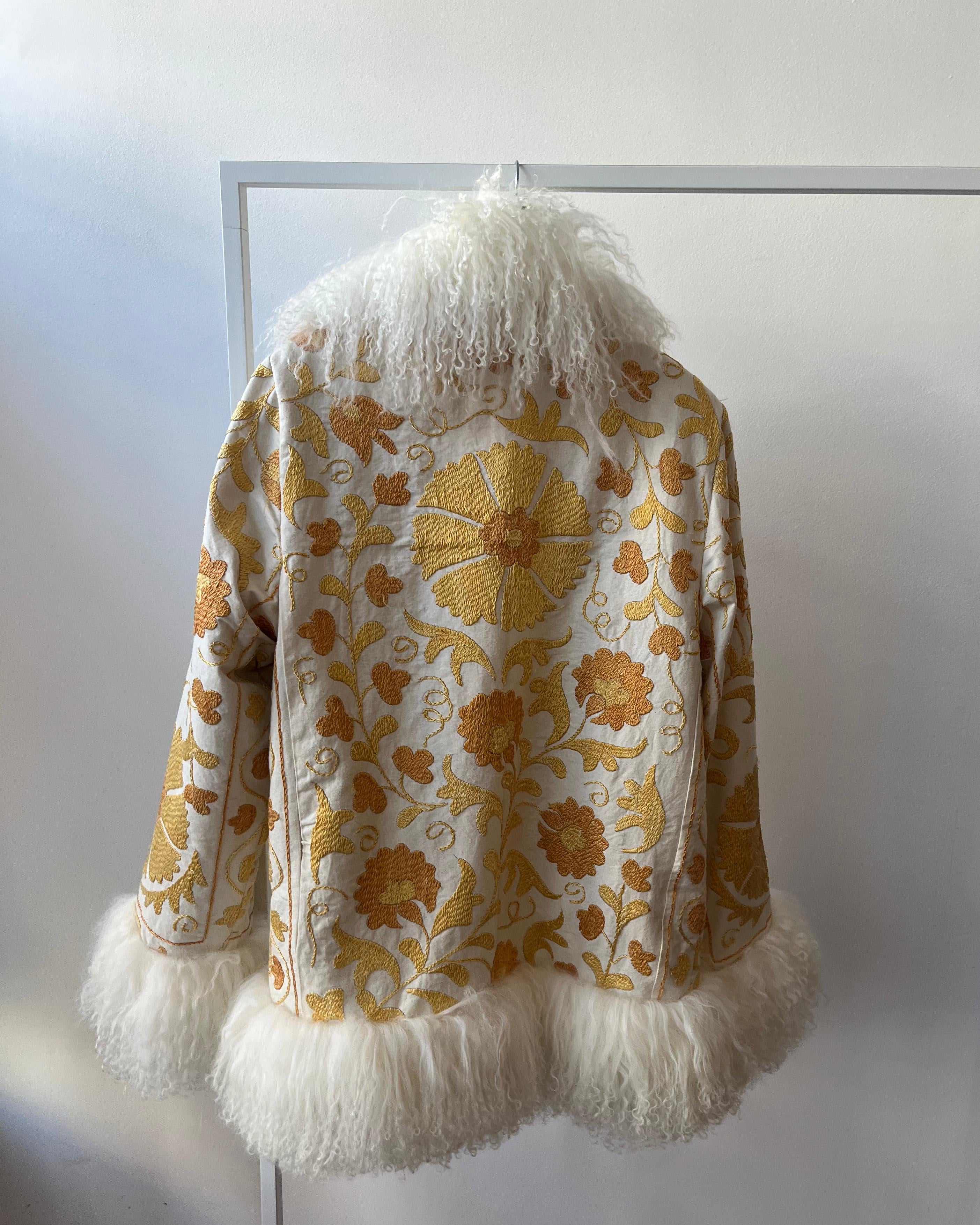Suzani jacket yellow pattern