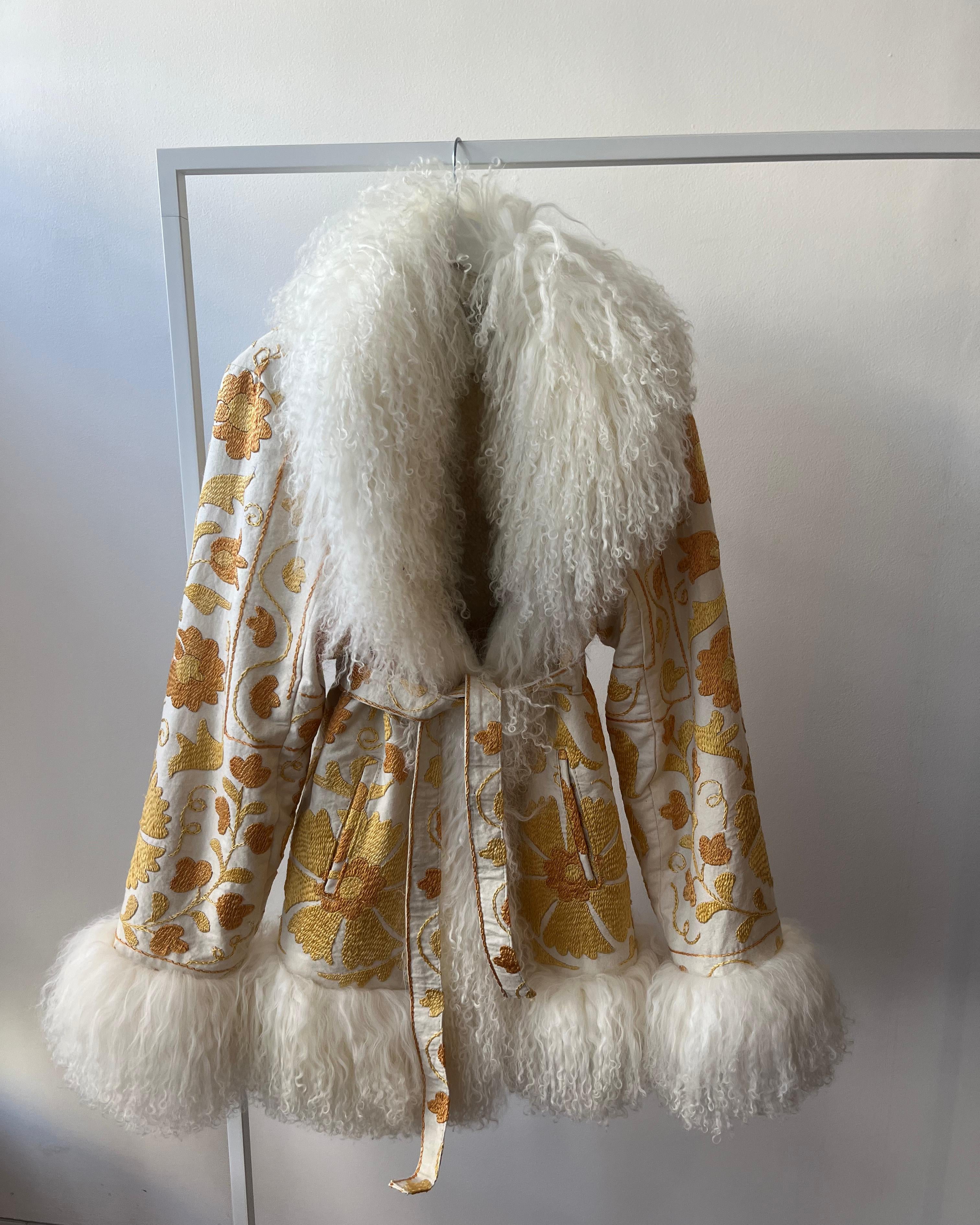 Suzani jacket yellow pattern