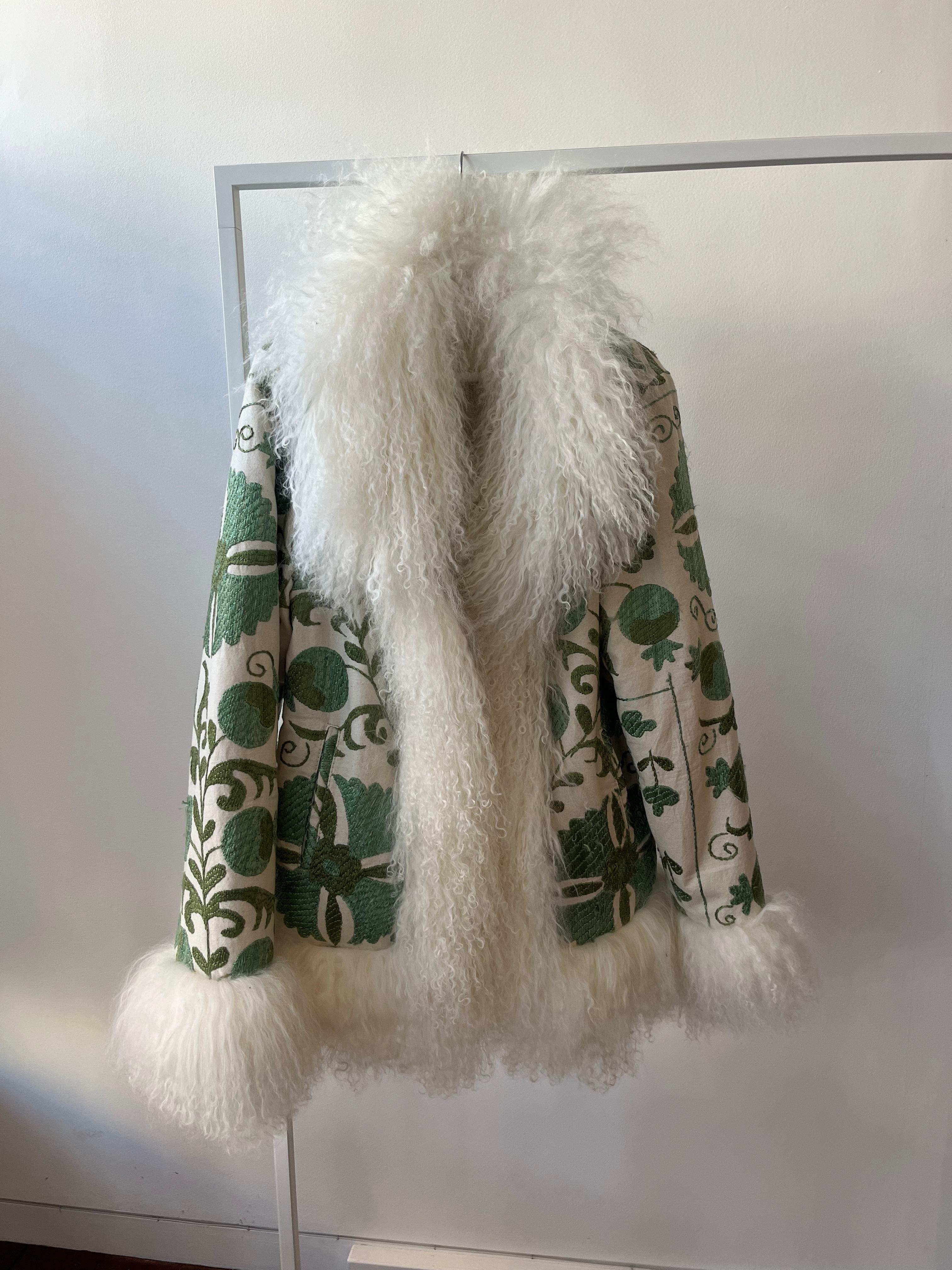 Suzani jacket green pattern