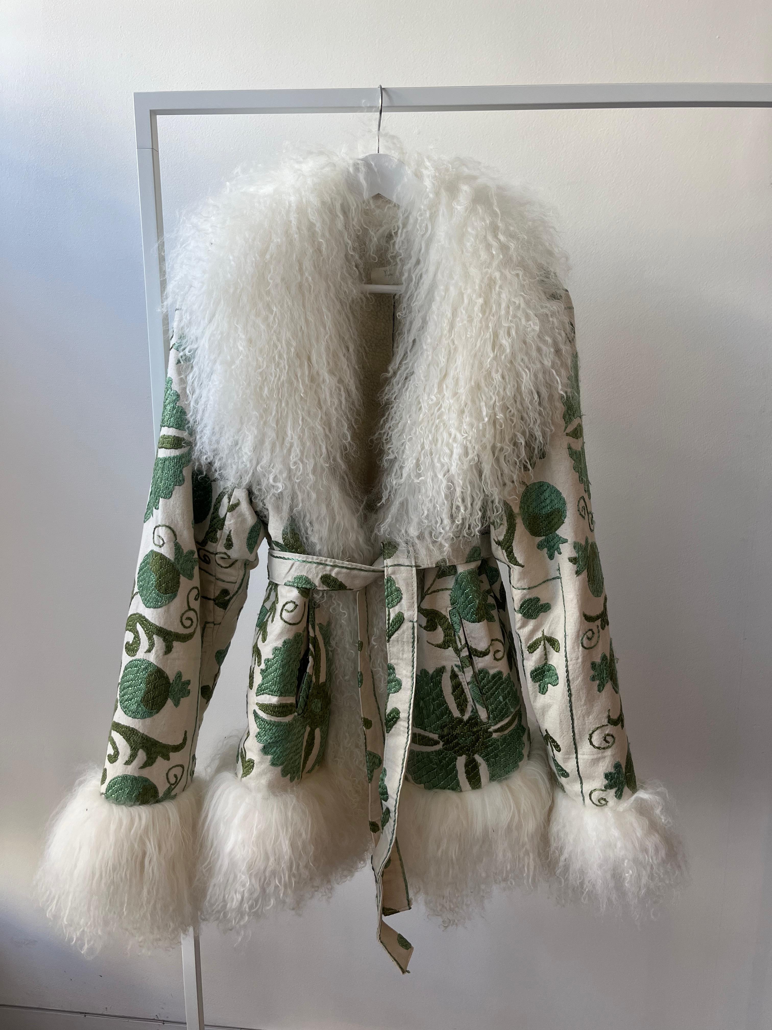 Suzani jacket green pattern