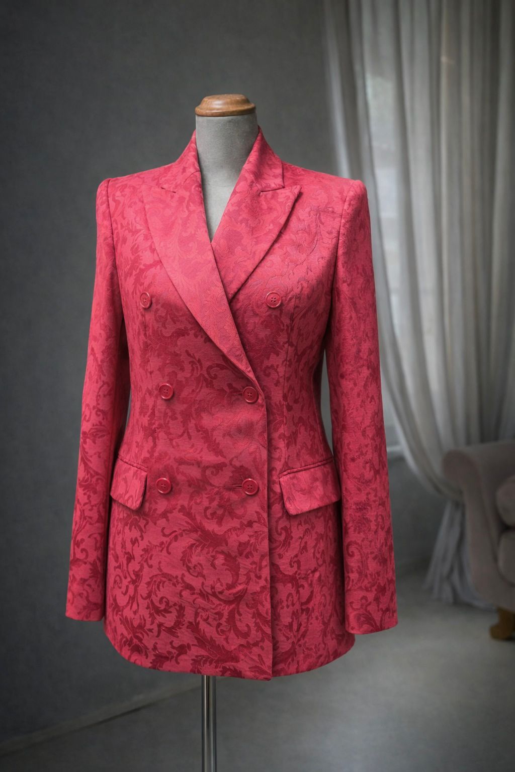 Blazer double breasted - Damask fabric