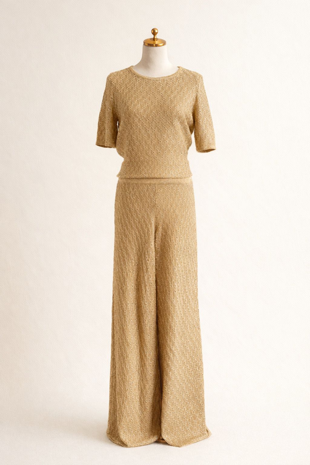 Knitted lamé trousers