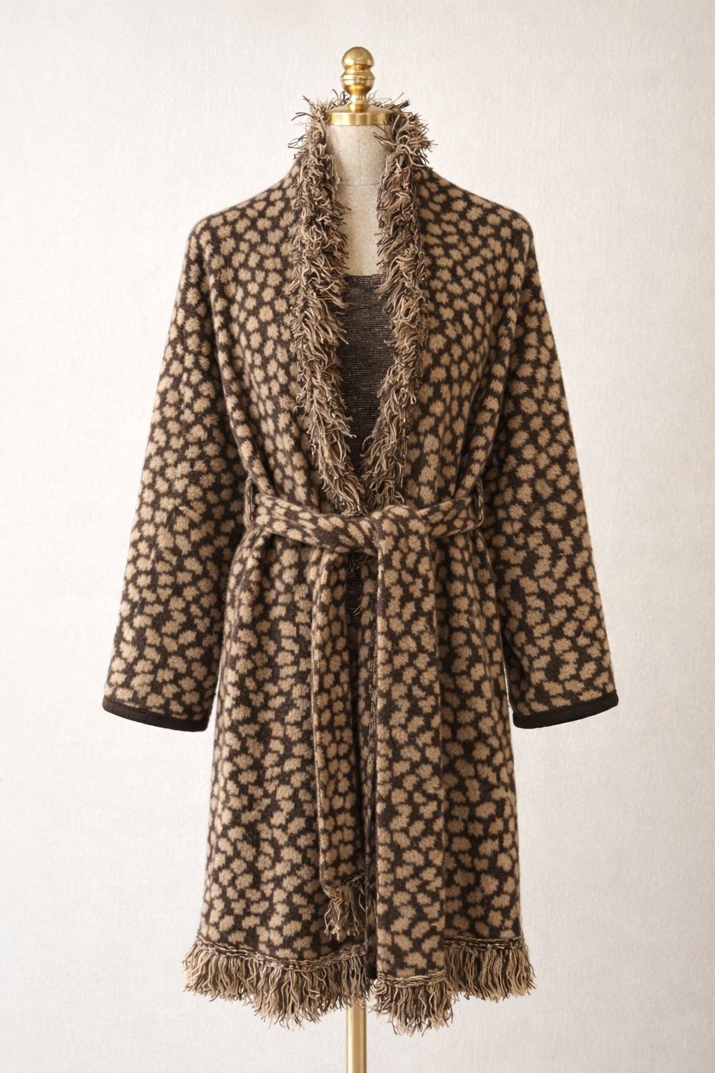 Jacquard jacket with fringes - animalier