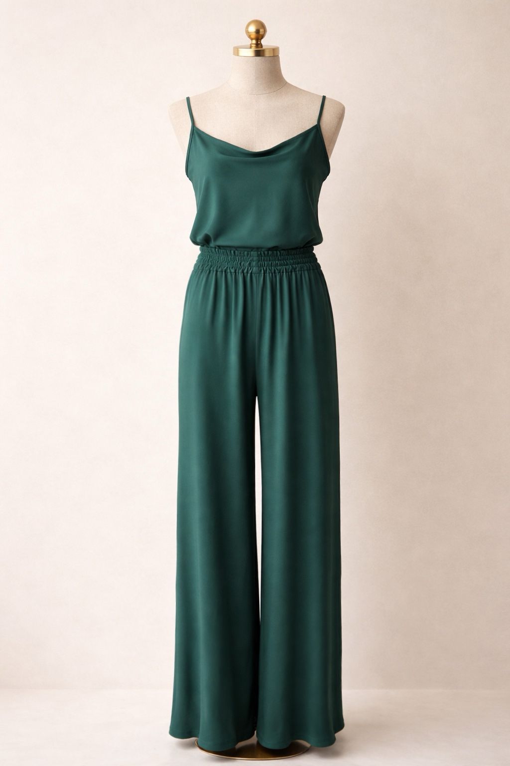 Wide leg silk trousers