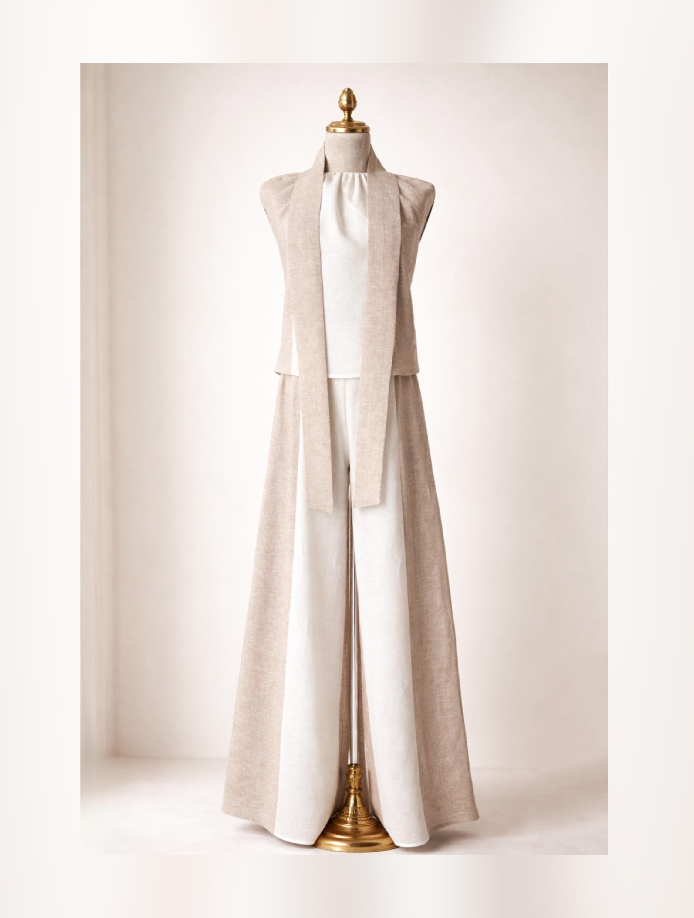 Wide leg linen trousers