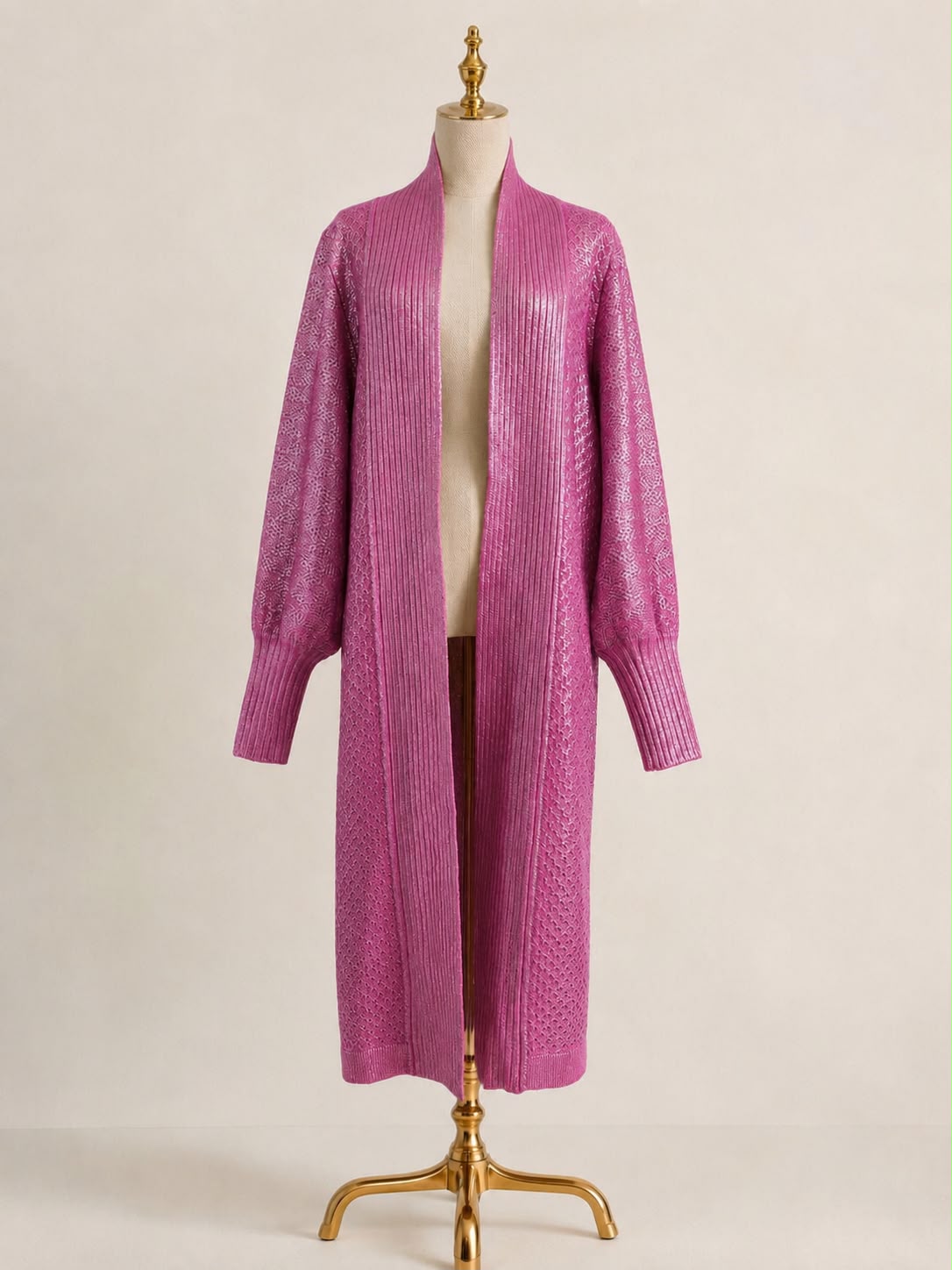Metallic coated Olivia cashmere coat
