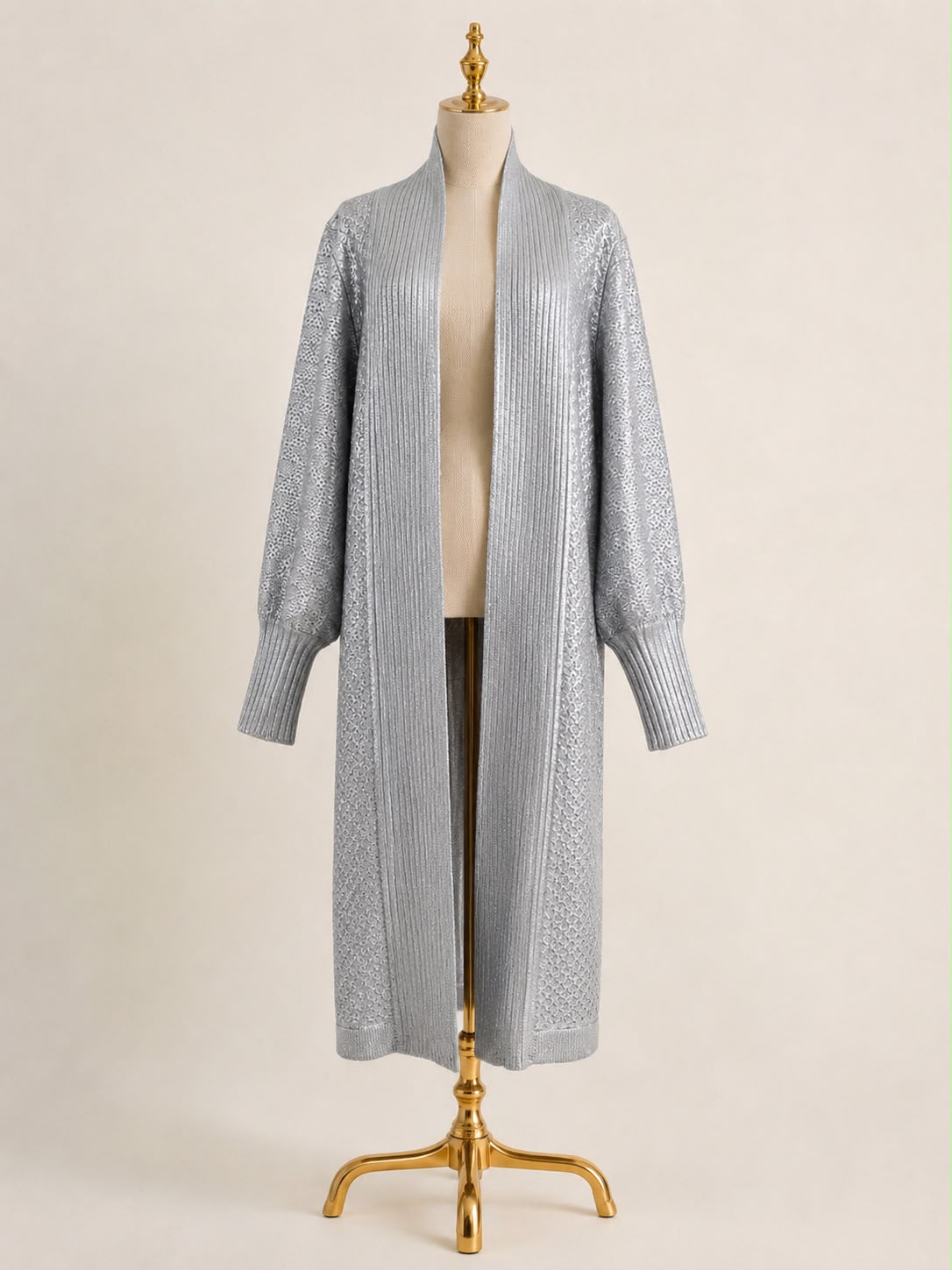 Metallic coated Olivia cashmere coat