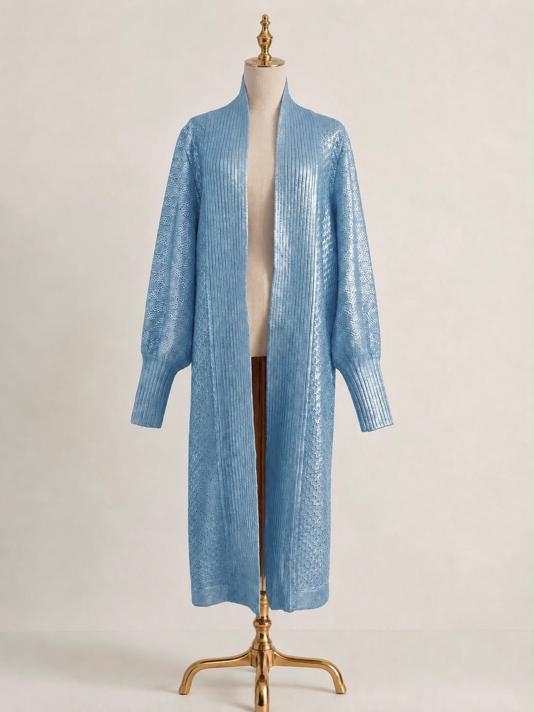Metallic coated Olivia cashmere coat