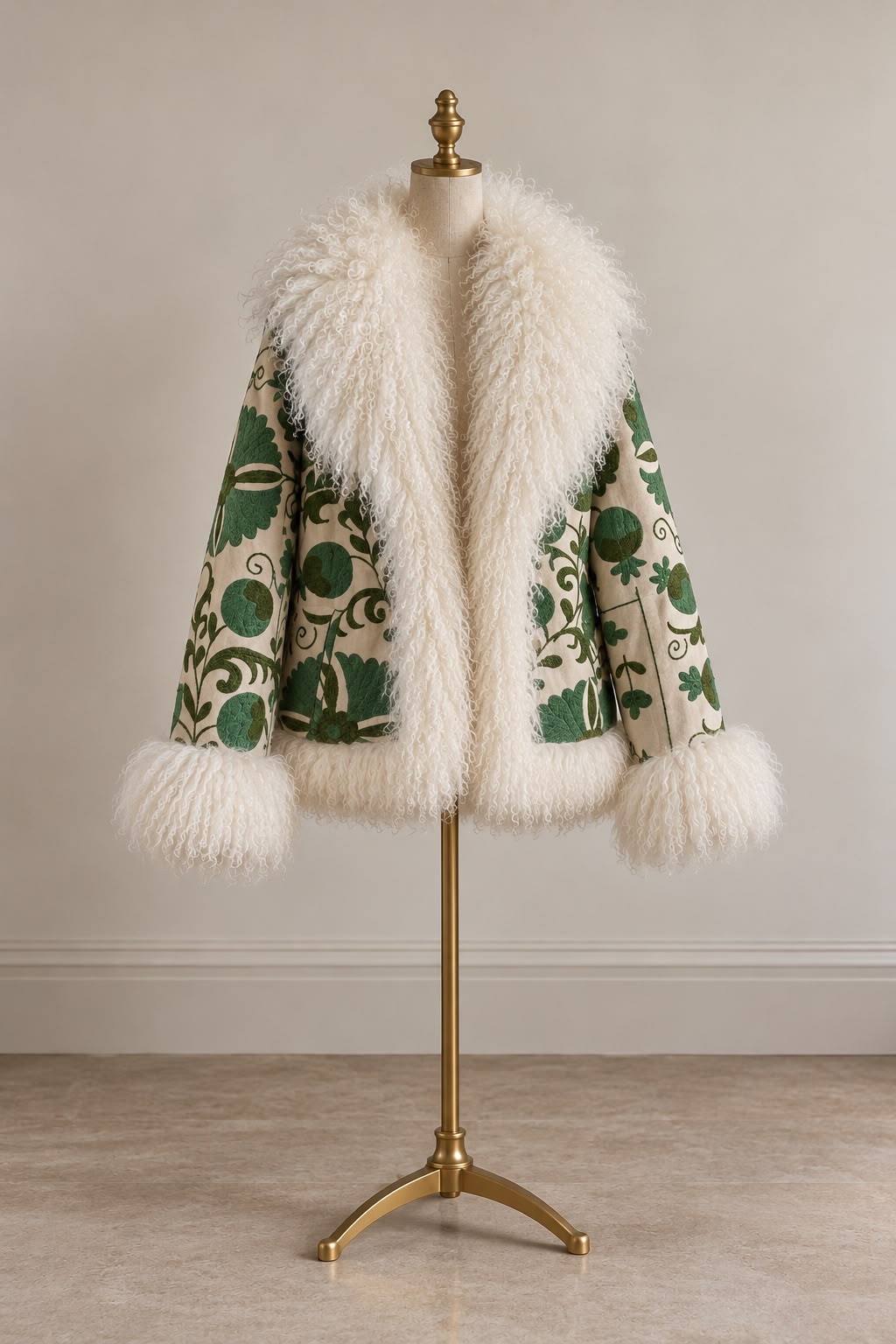 Suzani jacket green pattern